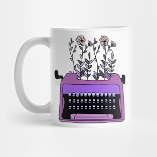 Floral vintage typewriter design Mug